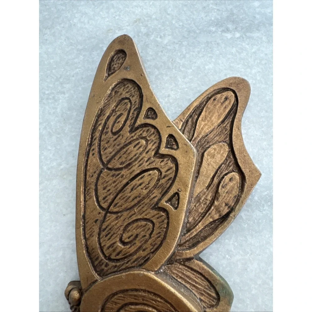 Vintage 1973‎ Universal Sanctuary Butterfly Wall Plaques - Set Of 2 - Golden MCM